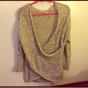 Urban Outfitters Marled Gray Cross-Front Sweater!